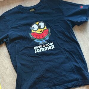 Uniqlo Navy Tee with Watermelon Graphic